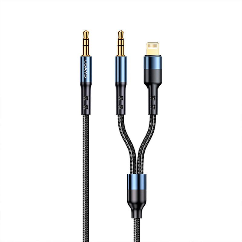 Cable Audio Auxiliar a Lightning + Auxiliar Negro
