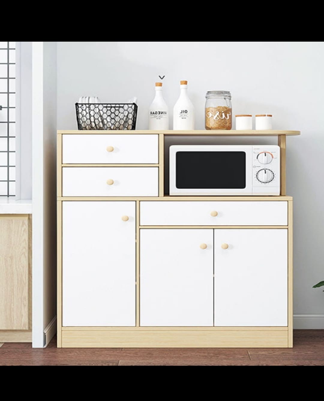 Mueble de Cocina Multiusos Color Blanco/Duna