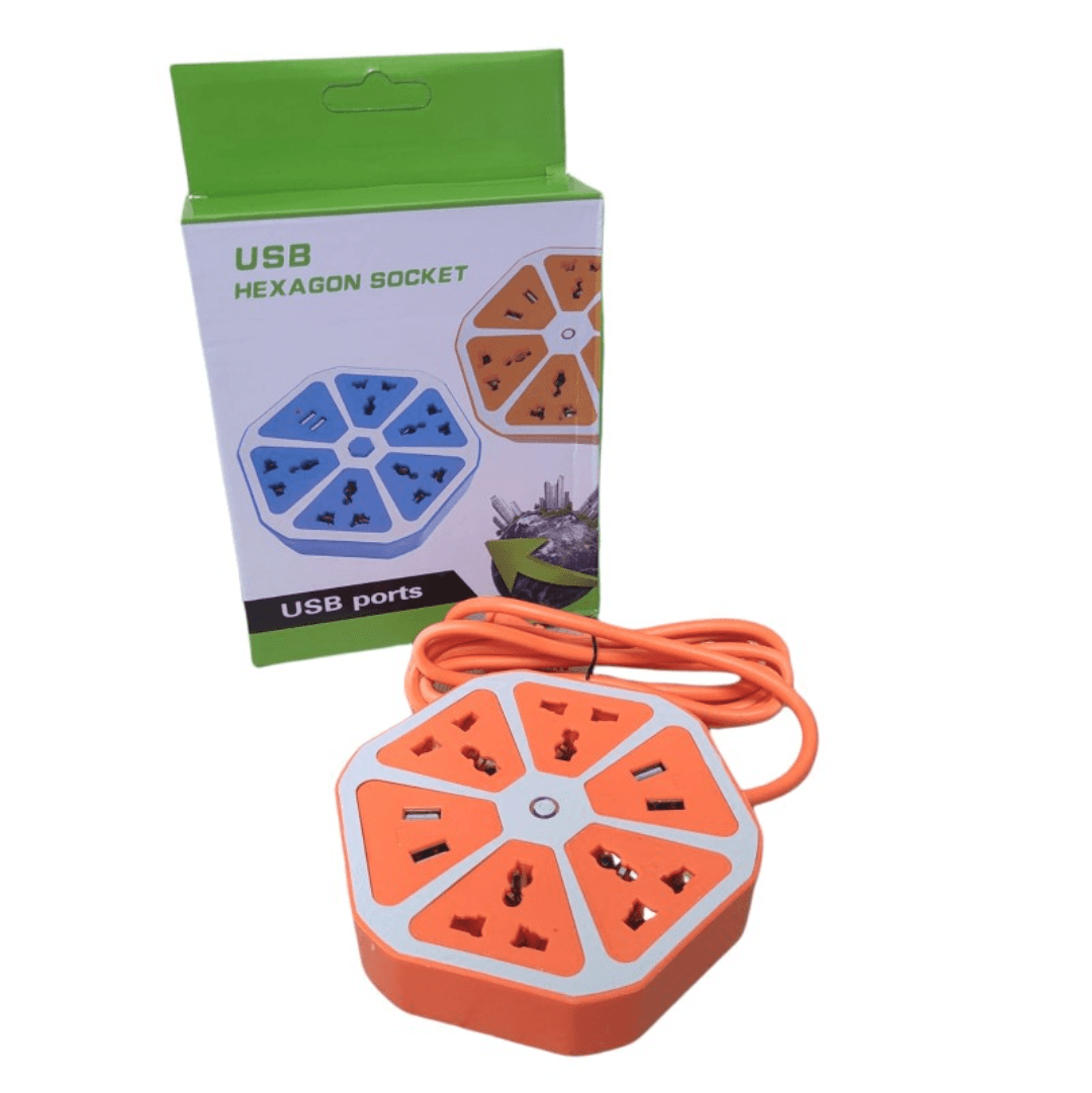 Extensión hexagonal con USB