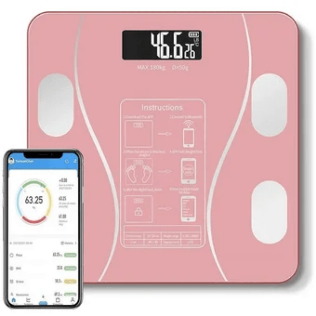 Balanza Digital Smart Inteligente Bluetooth Rosado