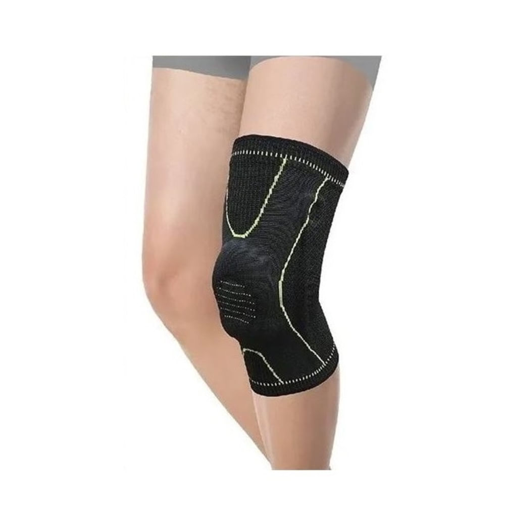 Rodillera Deportiva con Varillas y Gel, Rodillera Ortopédica Black Talla S