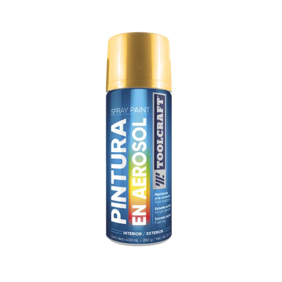 Pintura en aerosol metálicos 400ml oro brillante TC1648 Toolcraft