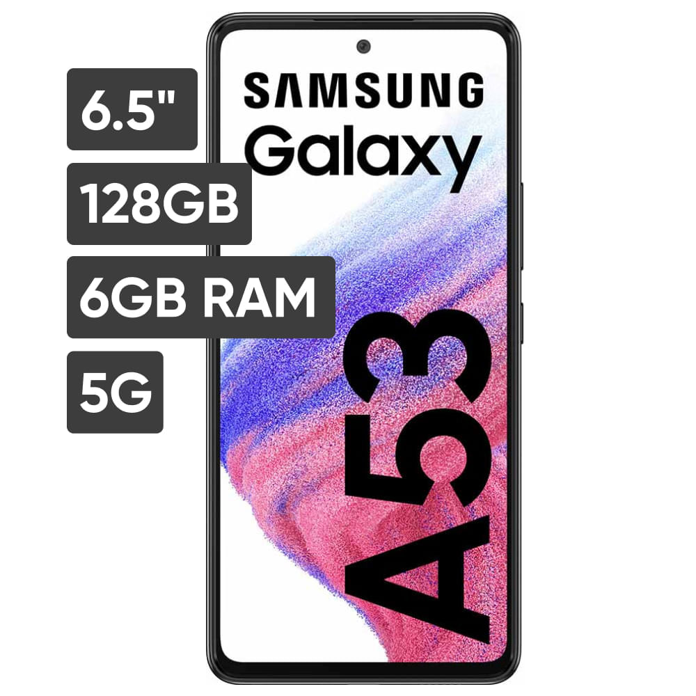 Smartphone SAMSUNG Galaxy A53 6.5'' 6GB 128GB 64+12+5+5MP Negro