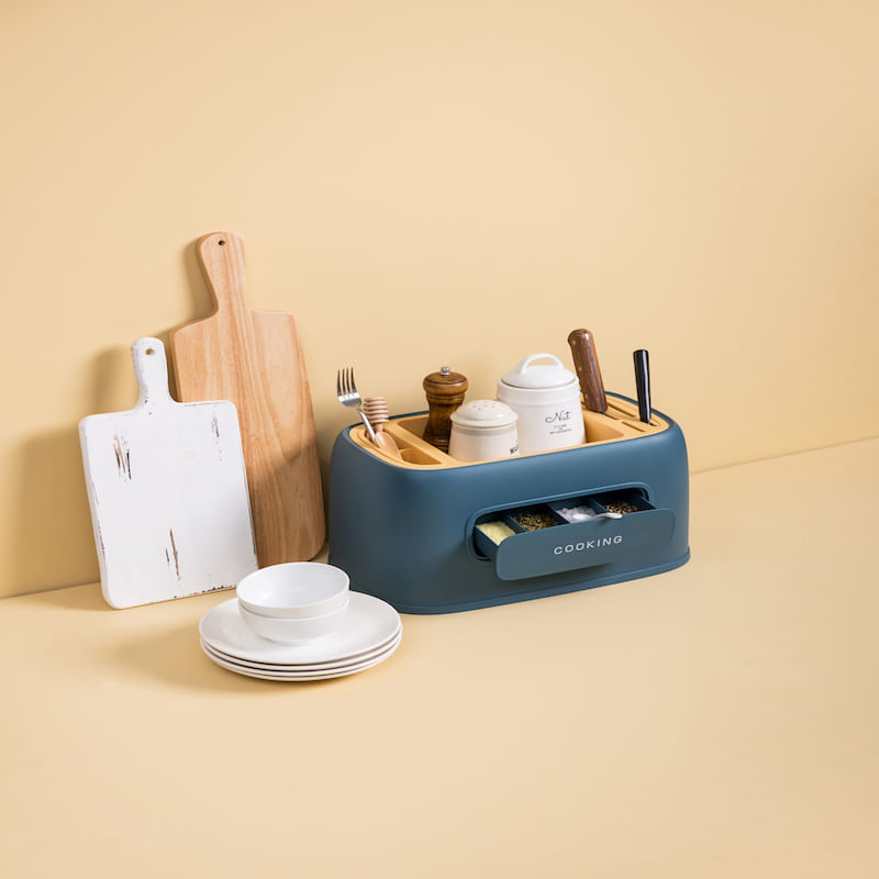 Organizador de Cocina Multiusos Luika Azul Acero