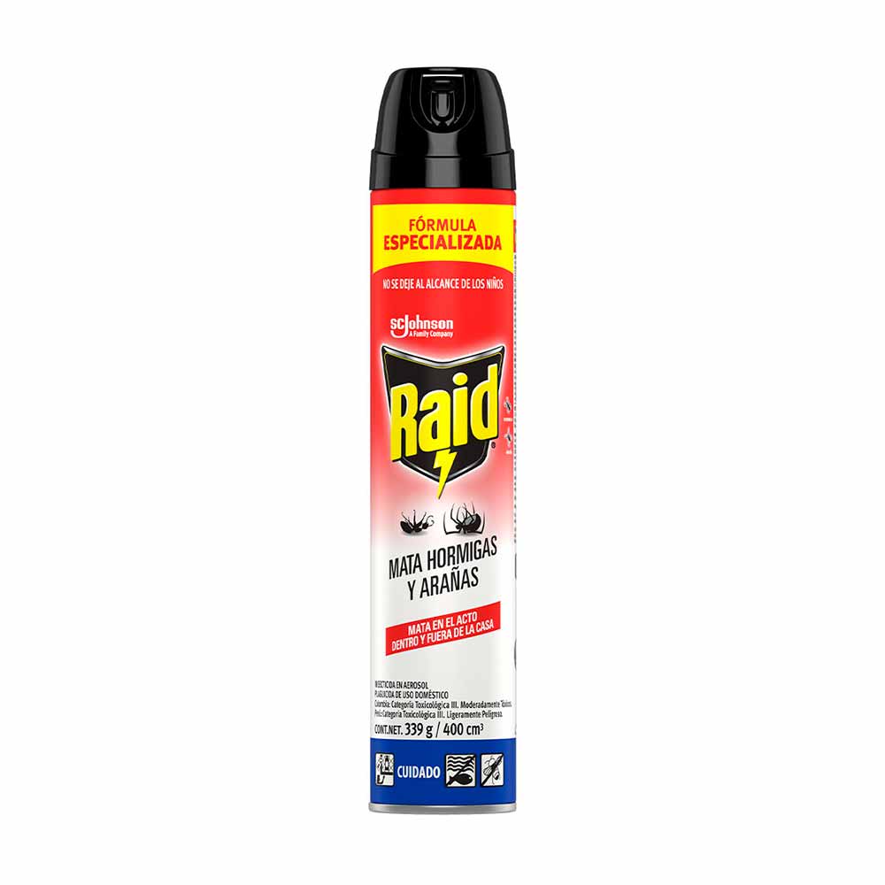 Insecticida Raid Aerosol Hormigas & Arañas 400ml Transparente