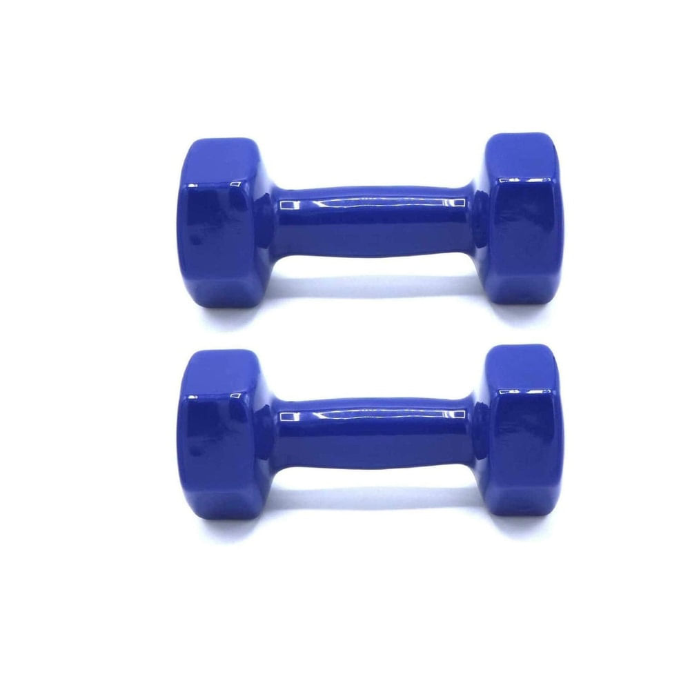 Pesas de Vinil para Gimnasio, Mancuernas Antideslizantes 3kg Azul