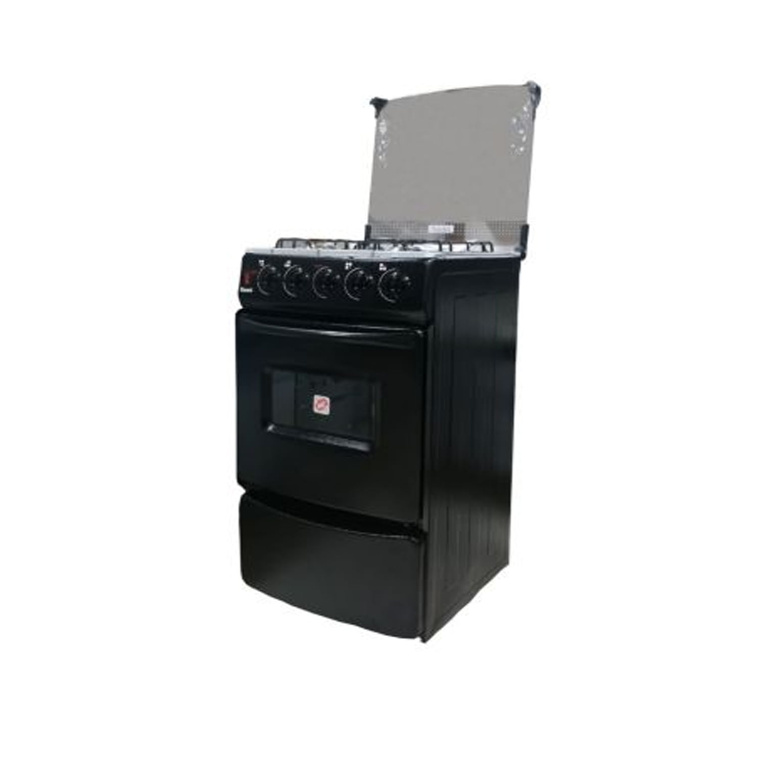 Cocina Fadic Con Tapa de Vidrio y Horno Sami 4H Negro