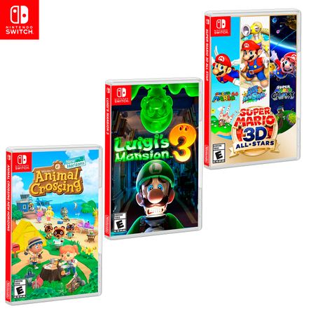 Juegos De Nintendo Swicth Super Mario 3d All Stars Animal Crossing Luigis Mansion 3 Promart