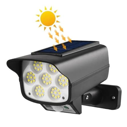 Lámpara Solar Foco Sensor Movimiento Forma Cámara de Seguridad 77 LED YOHAD  - Promart