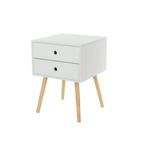 Mesa de Noche Velador Vintage Kimora 2 Cajones Ventitaspe Color Blanco