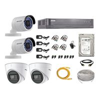 Kit 4 Cámaras de Seguridad Hikvision 02 Camara Audio Incorporado p2p Full HD 2mp