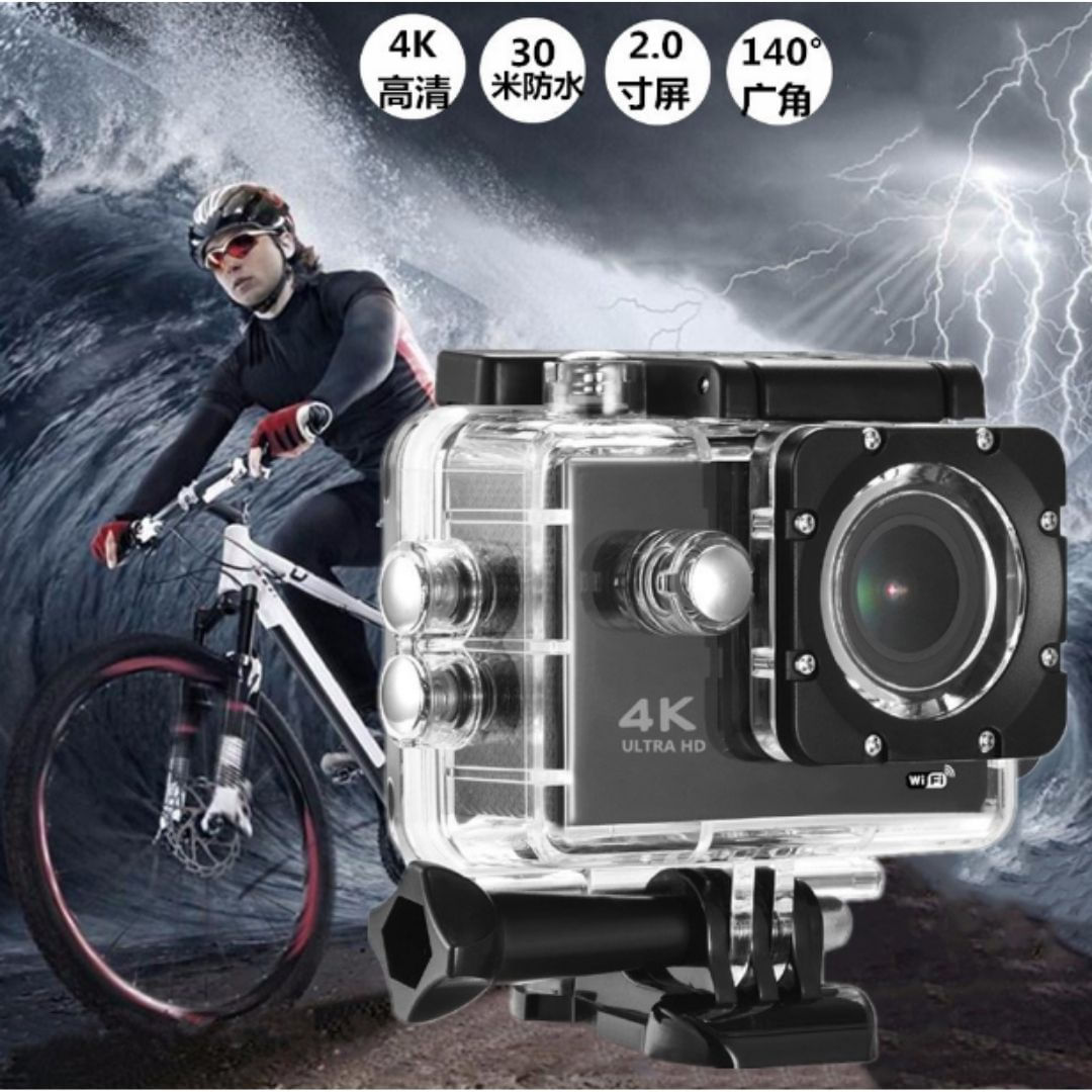 Cámara Gopro Ultra HD 4K Wifi de Acción Deporte Acuático RYAN Negro
