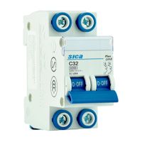Interruptor Termomagnético/Riel 2x32A Sica
