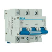Interruptor Termomagnético Trifásico Sica 100A Blanco