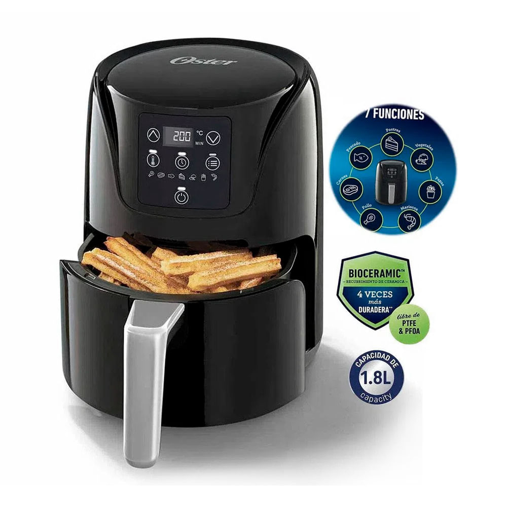 freidora de aire 1.8 lt digital oster ckstaf18d freidora de aire 1.8 lt digital oster ckstaf18d