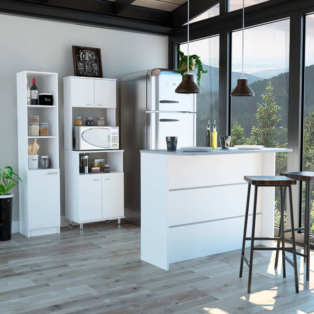 Combo Kitchen 24 Mueble Cocina 54 + Barra De Cocina + Optimizador - Blanco