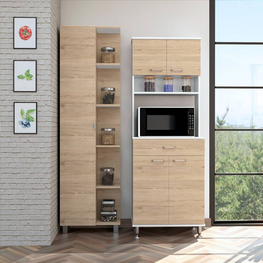 Combo Kitchen 53 Mueble Cocina 60 + Optimizador - Rovere / Blanco