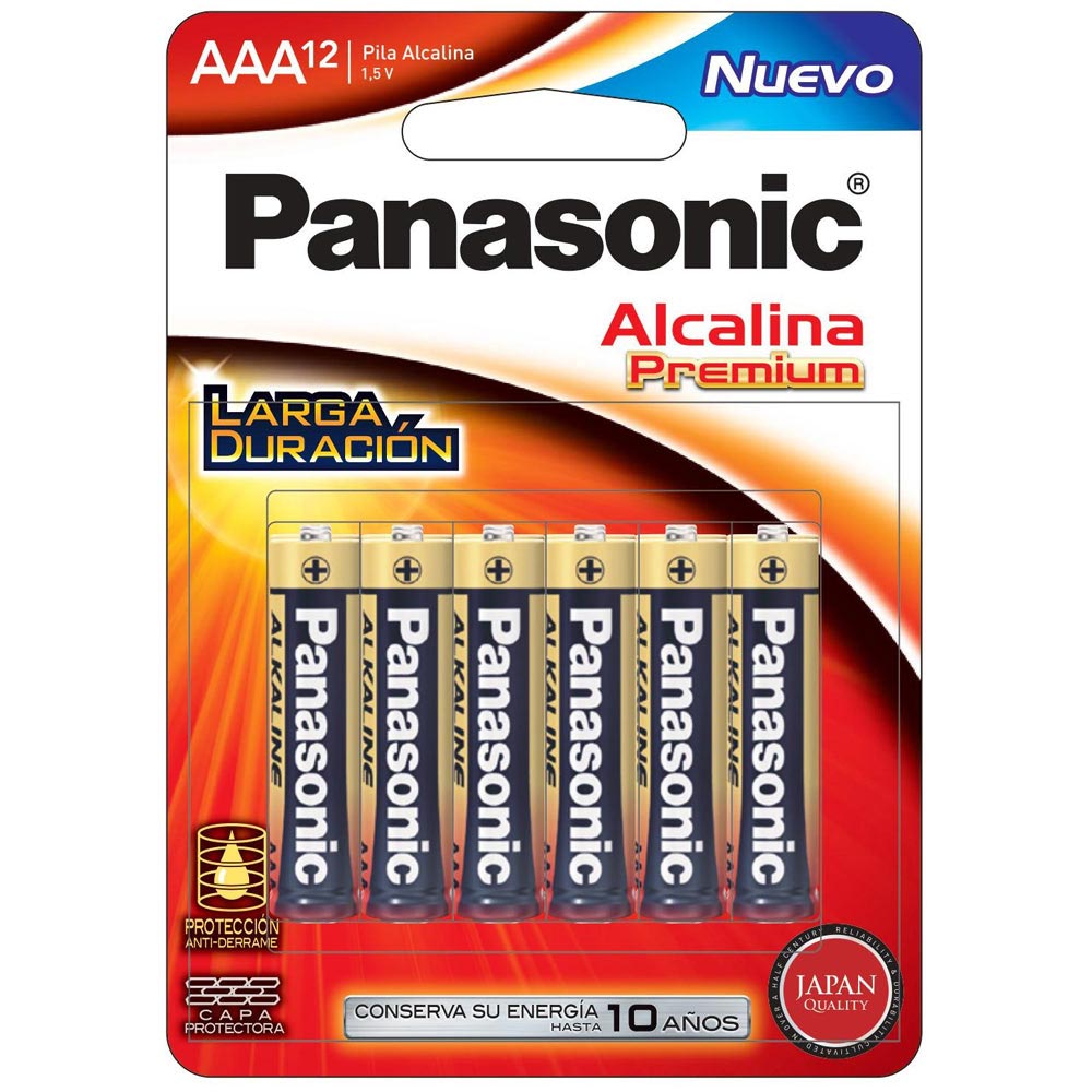 Pilas Alcalinas PANASONIC AA Paquete 12un - Promart