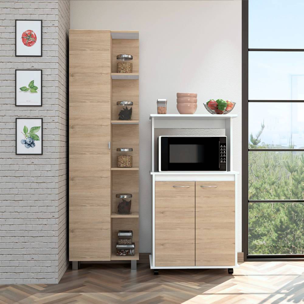 Combo Kitchen 51 Mueble Cocina 36 + Optimizador - Rovere / Blanco