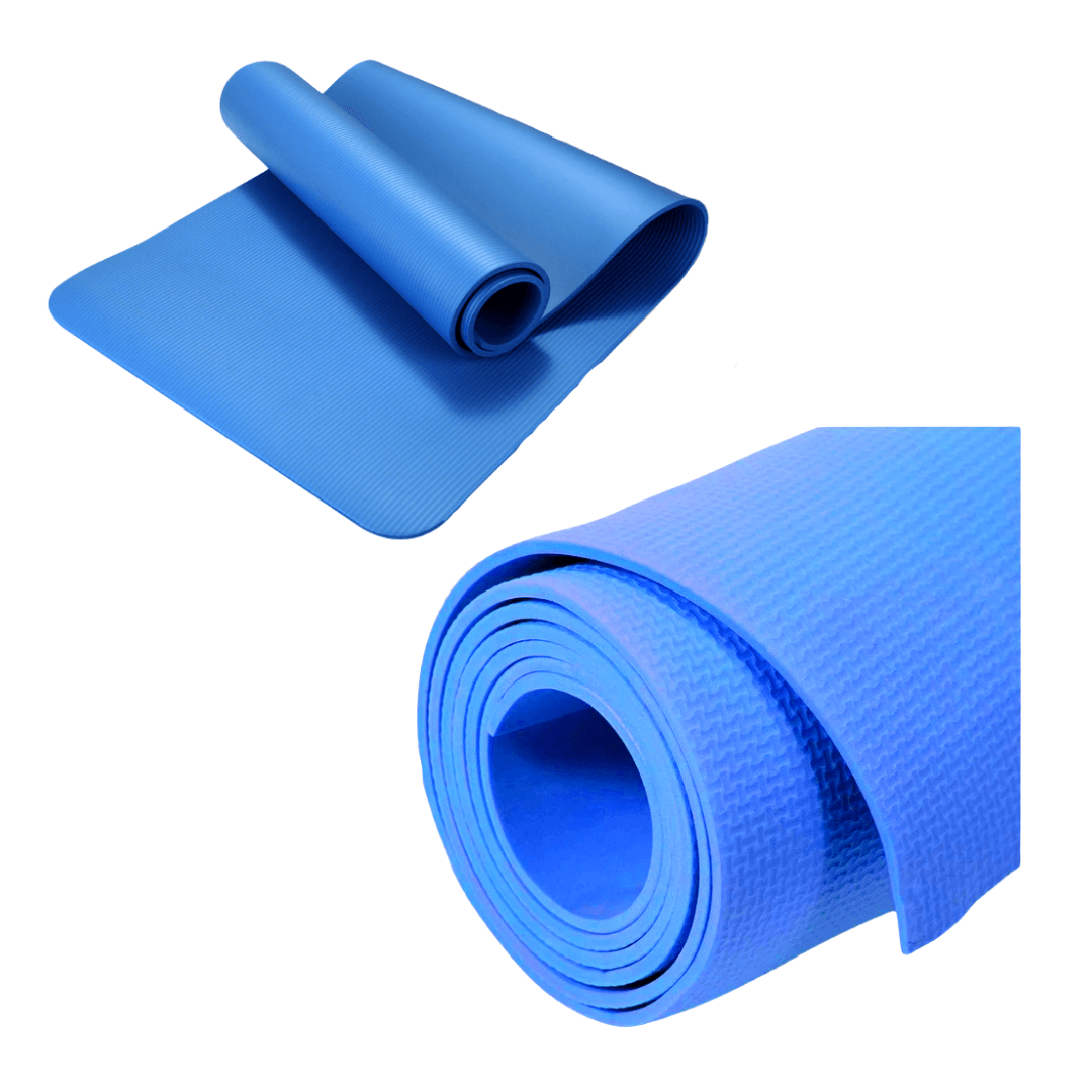 Colchoneta Mat Antideslizante 8mm P/ Ejercicios Pilates Etc Azul