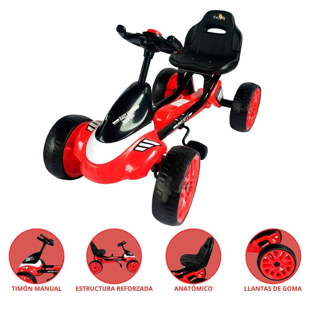 Carro a Pedal Baby Kits Corsa Rojo