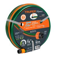 Manguera 1/2"" Reforzada 3 Capas 10 m Conexiones Plásticas Truper