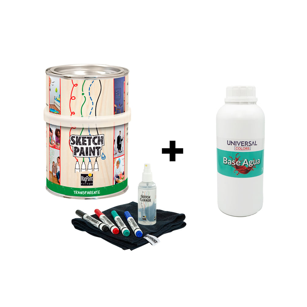 Pintura Pizarra Acrilica + SketchKit +Sellador UC MagPaint SketchPaint Transparente Gloss DIY 500ml