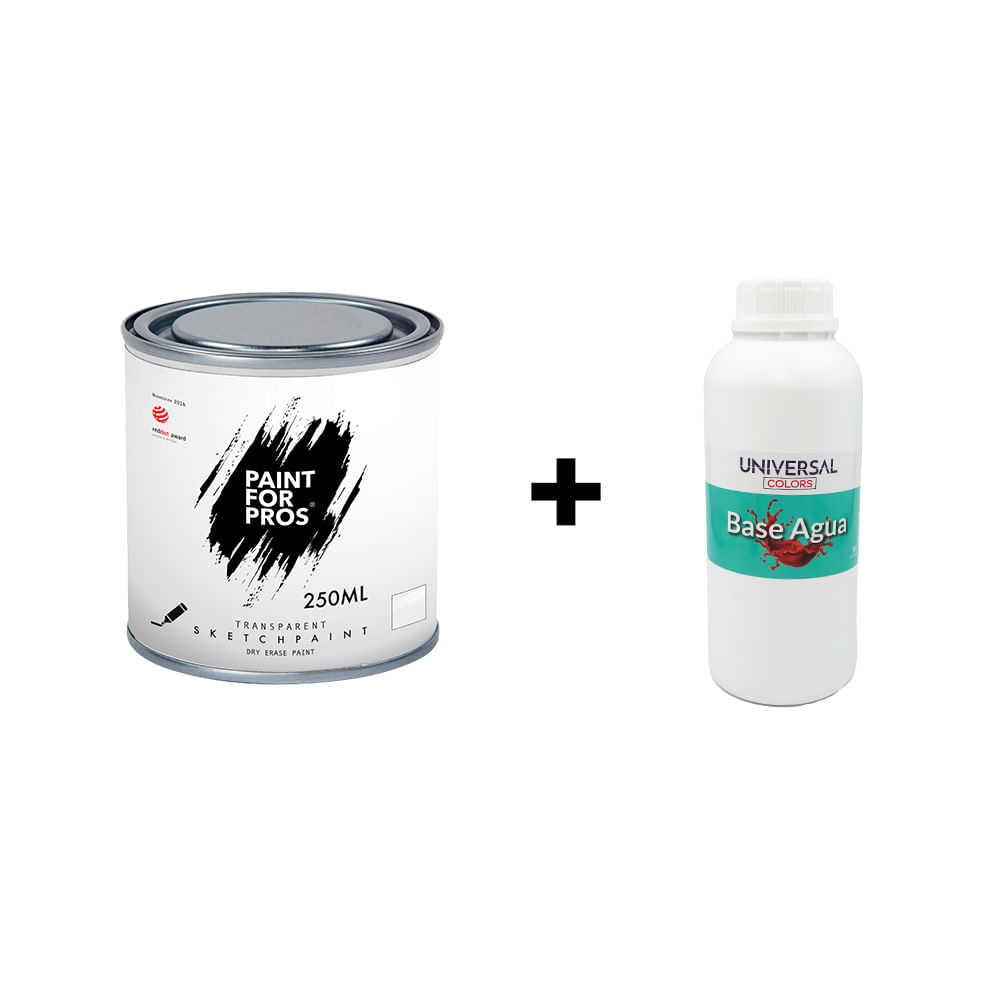 Pintura Efecto Pizarra Acrilica PRO +Sellador  MagPaint SketchPaintPRO Transparente Gloss 250ml