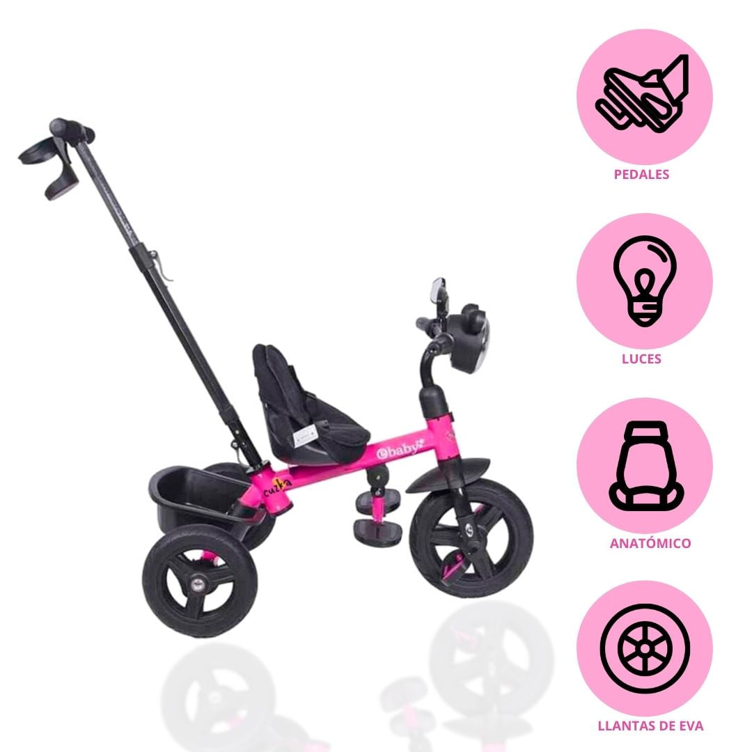 Triciclo  Guiador Ebaby Brose Rosado