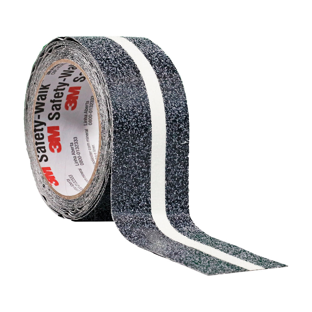 Cinta Antideslizante 3M Neón Fosforescente Negro 5m