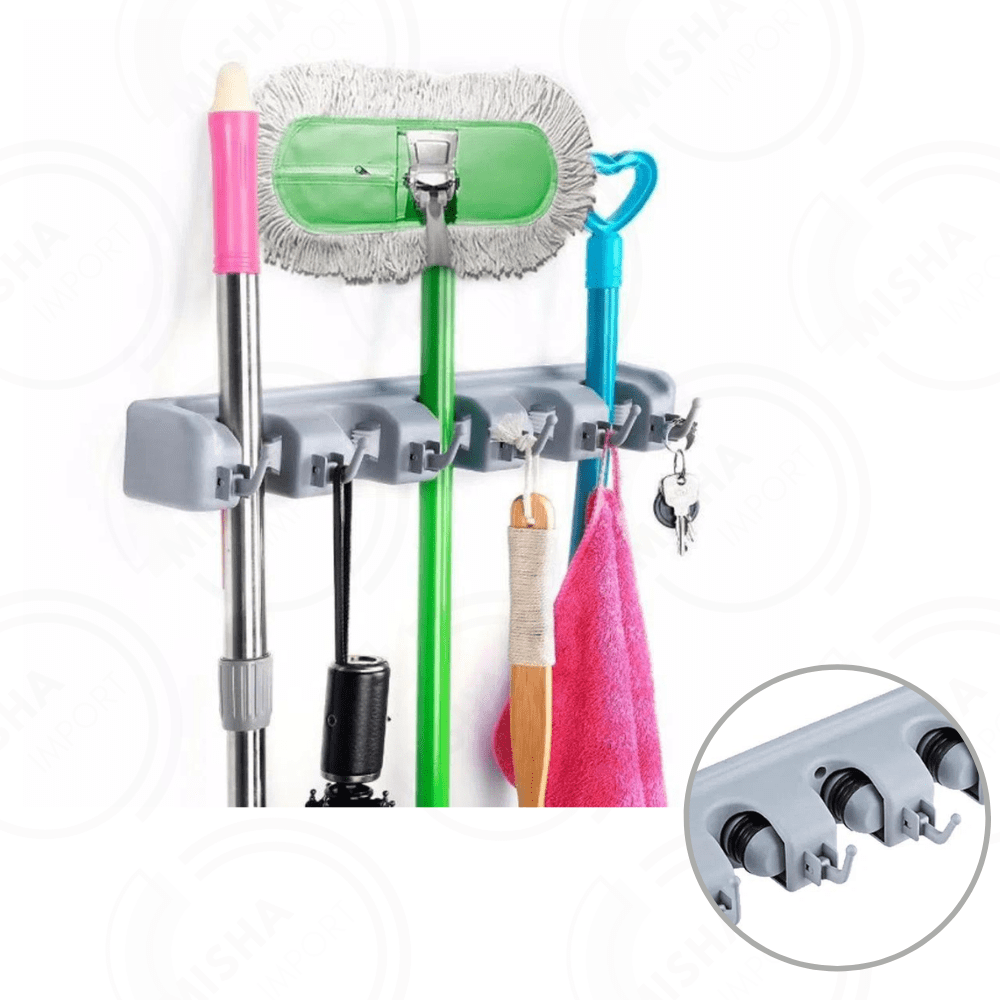Colgador Organizador para Escobas 5 Espacios