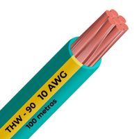 Cable THW-90 450/750 V 10 AWG Celsa Amarillo/Verde 100m