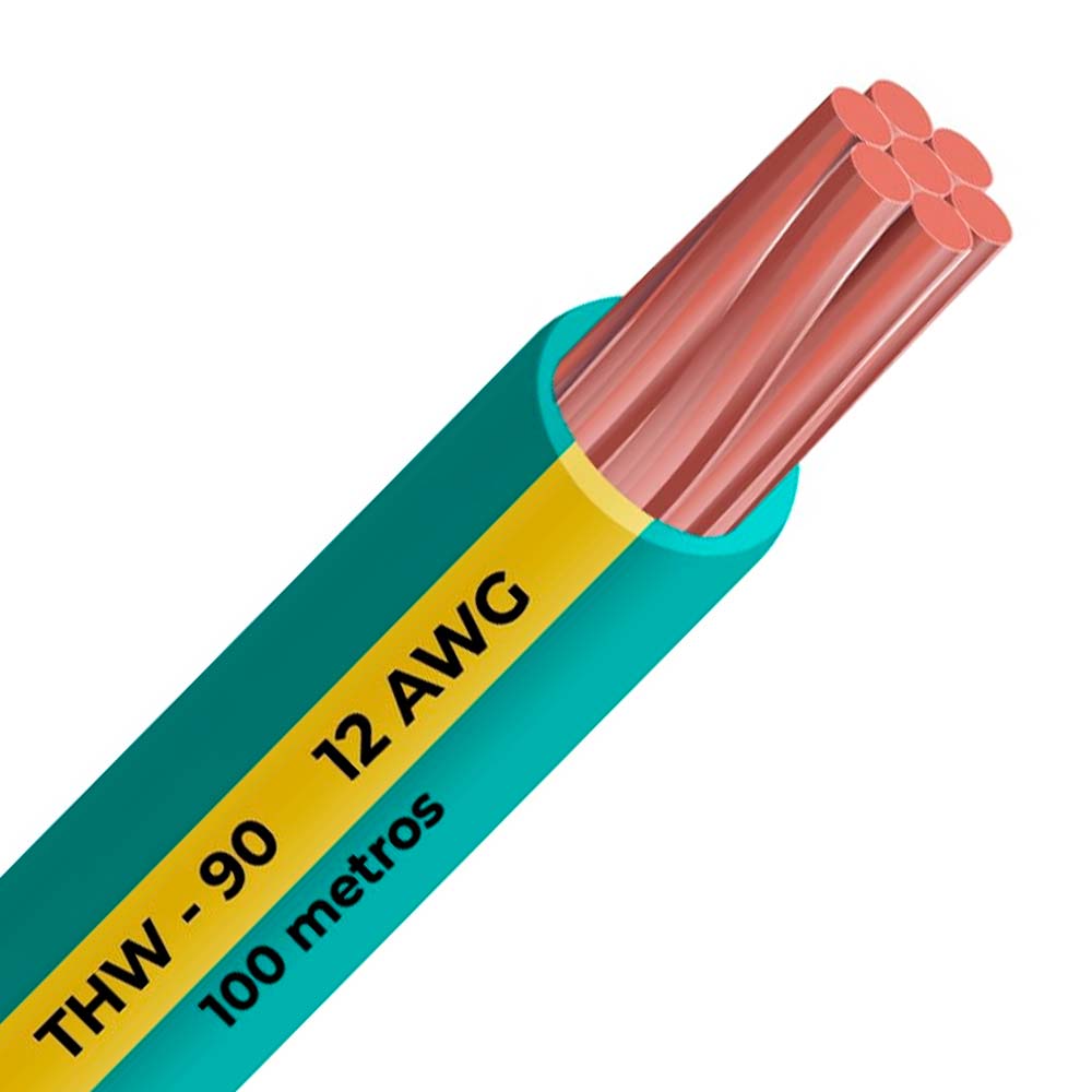 Cable THW-90 450/750 V 12 AWG Celsa Amarillo/Verde 100m