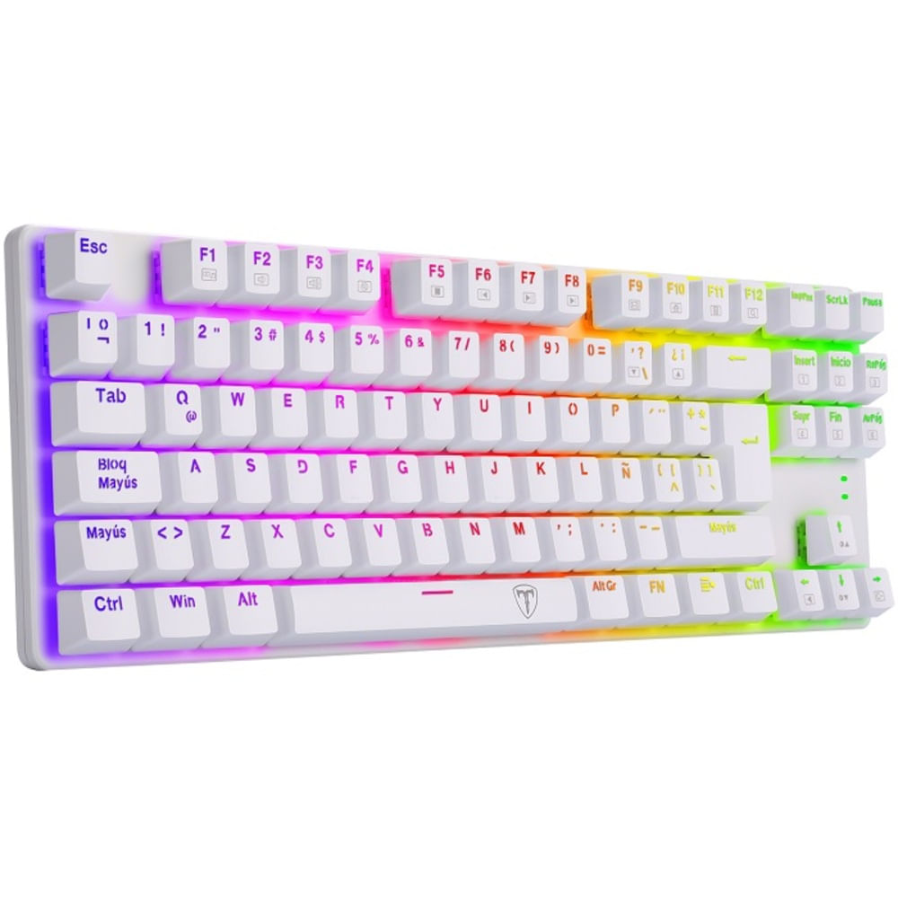 Teclado gamer T-Dagger mecánico switch Rojo Naxos Rainbow T-TGK310-BL-SP  Negro