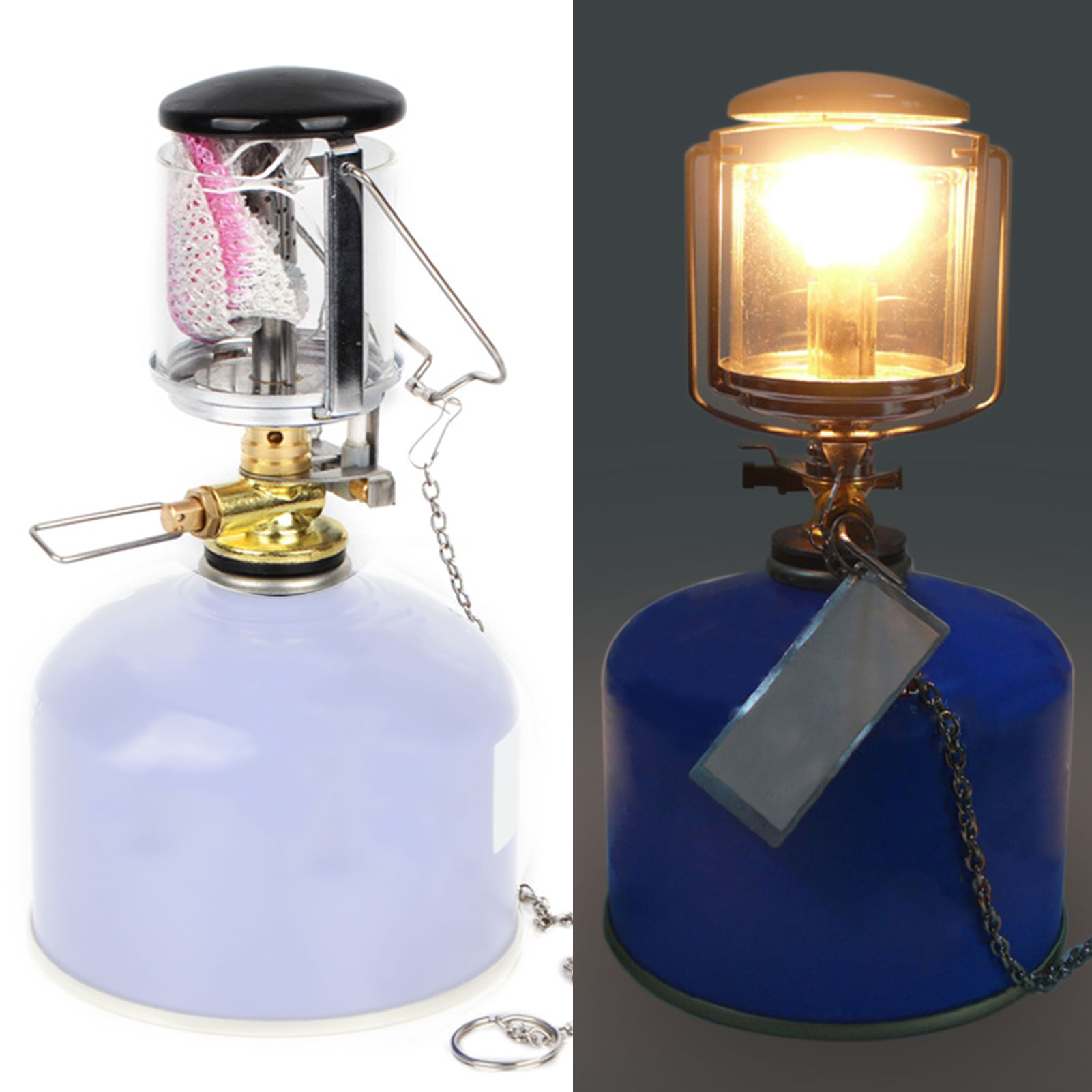 Mini linterna de gas portátil para acampar, lámpara colgante