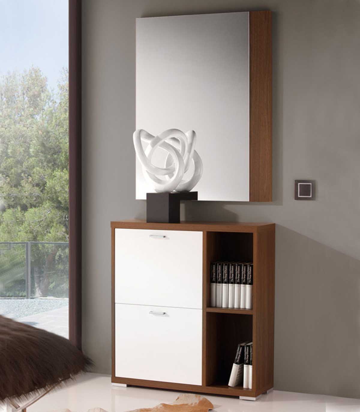 Mueble Recibidor Blanco Nessio 80cm