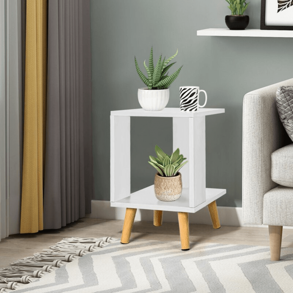 Mesa Auxiliar Velador Vintage Irina Color Blanco