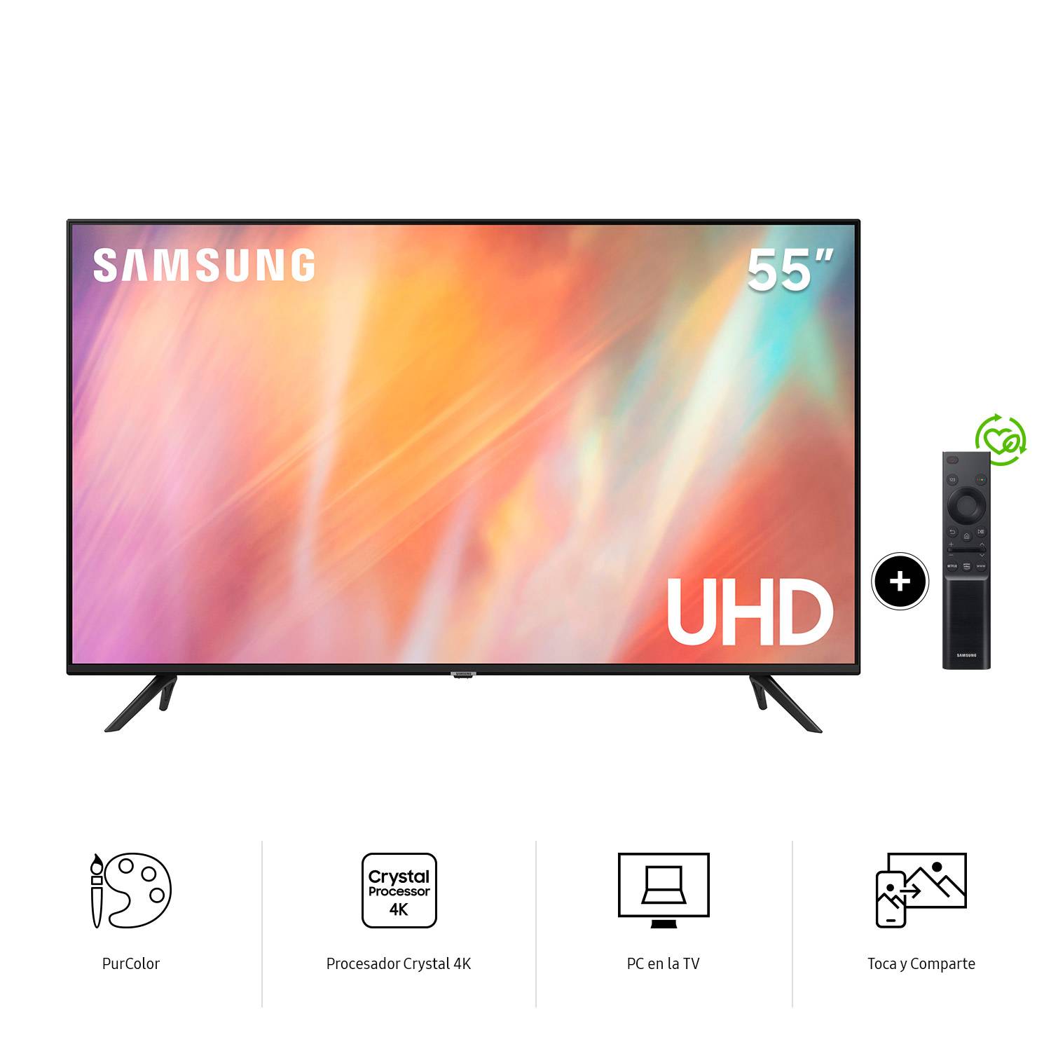 Televisor Samsung Led 55" UHD 4K Smart Tv UN55AU7090GXPE