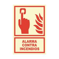 Señal de Alarma Contra Incendios Fotoluminiscente 20x30cm
