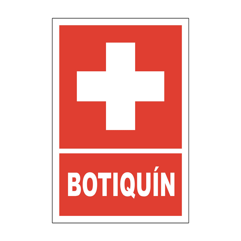 Señal Botiquín Primeros Auxilios Vinil Adhesivo Sin Base - Nacional