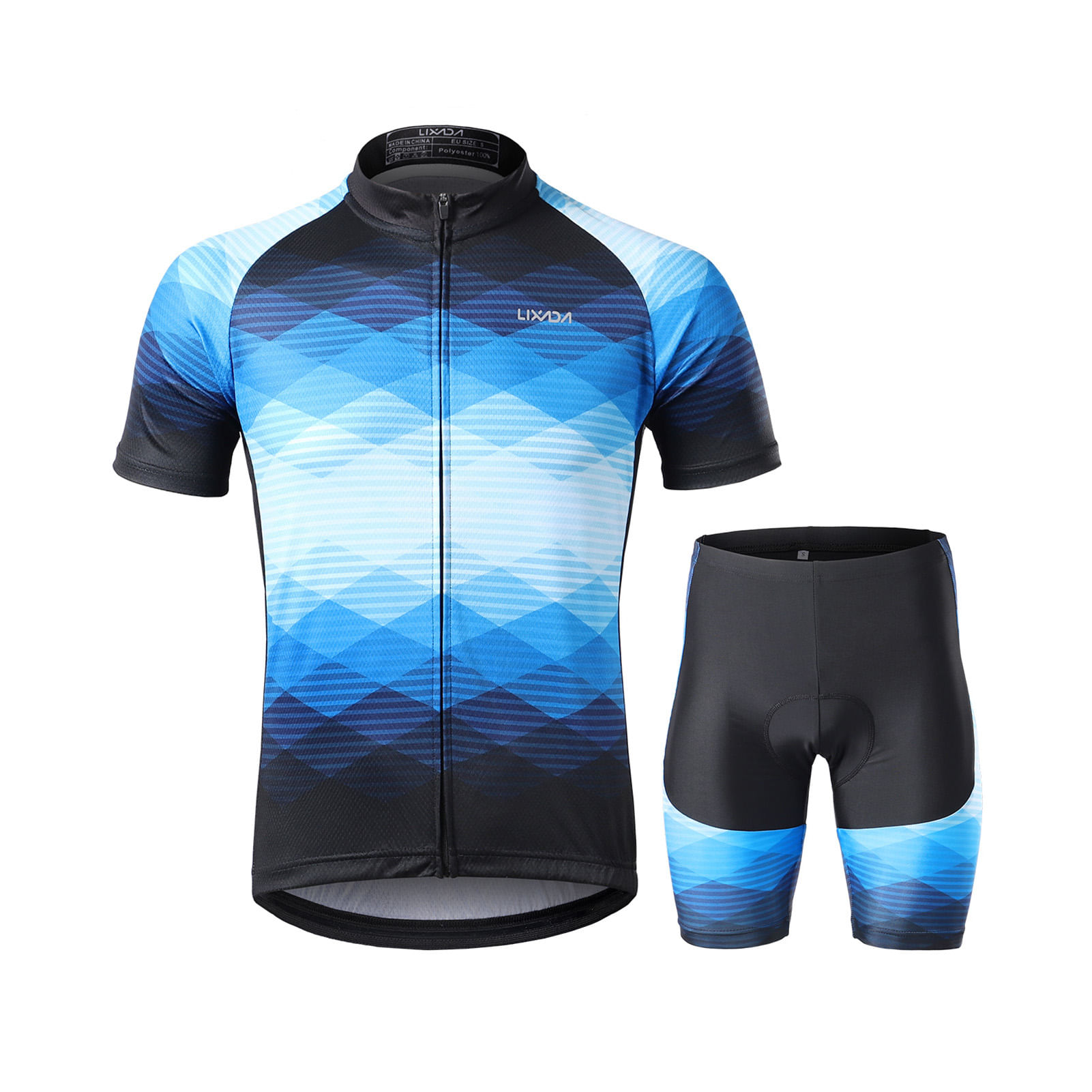 Camáseta de ciclismo Lixada para hombre Lixada YB21253BL-L Azul