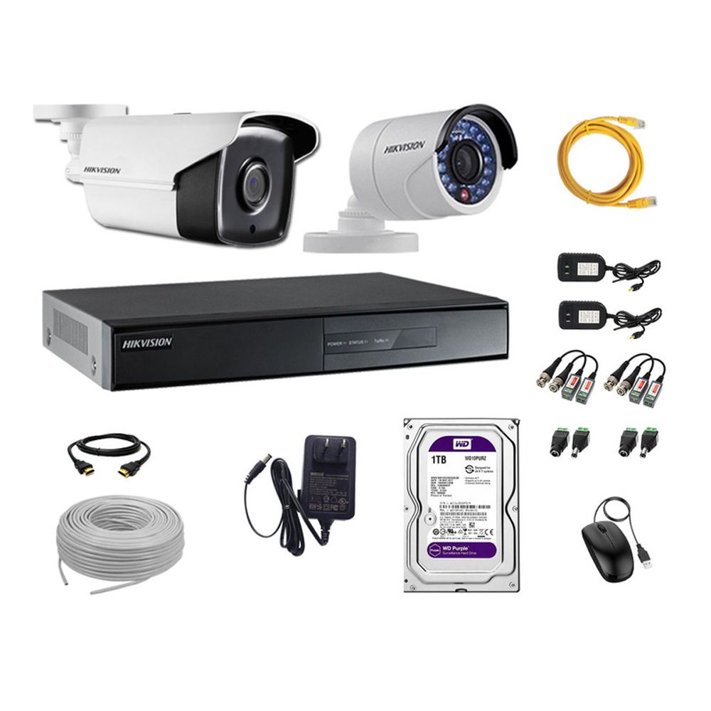 Kit 2 Cámaras de Seguridad Exterior Varifocal Hikvision Hd