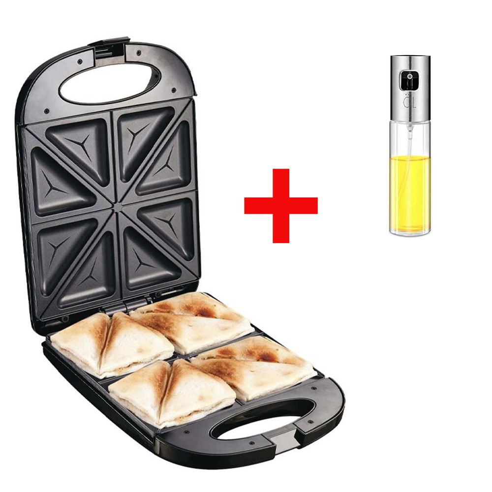 Sandwichera 4 Panes 1500 watts de Potencia XL + Aceitero en Spray