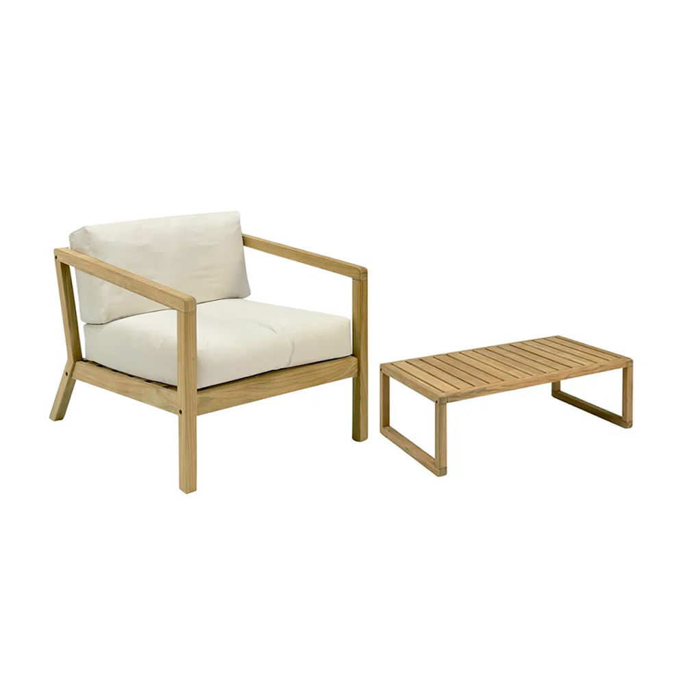 Sillón + mesa de jardín Shake Home Premium Crema