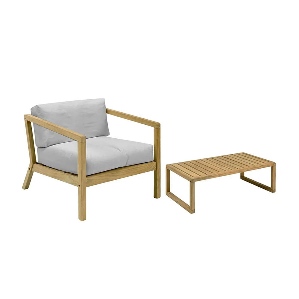 Sillón + mesa de jardín Shake Home Premium Gris