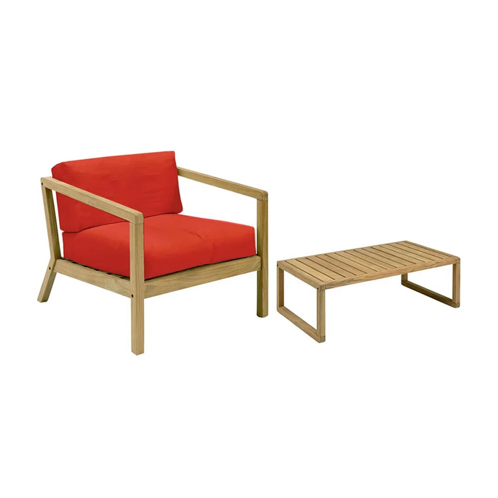 Sillón + mesa de jardín Shake Home Premium Rojo
