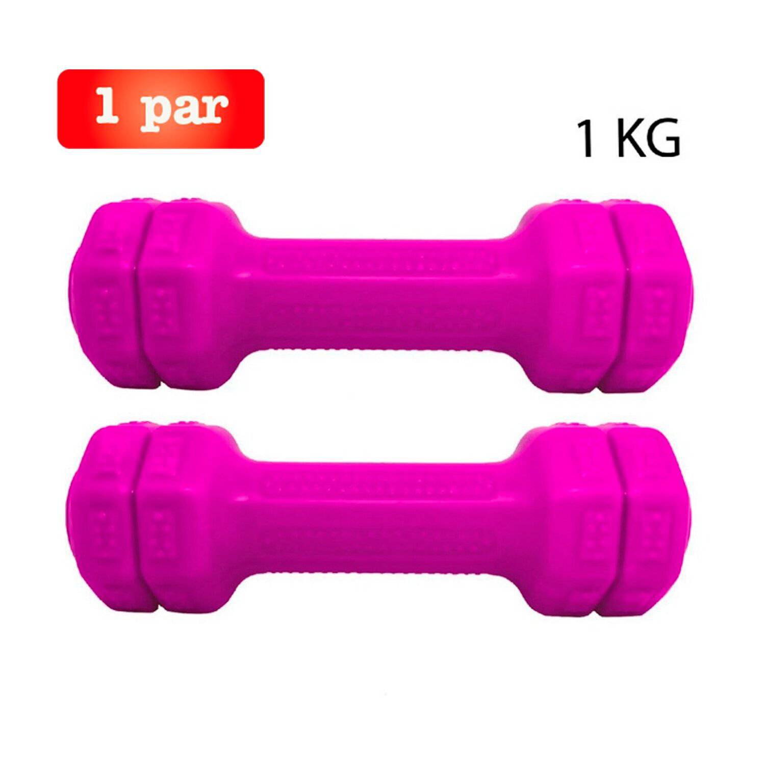 Par de Pesas Mancuernas Plasti. x 1 kg Morado