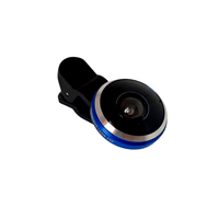 Lente Universal para Celular C/ Clip Fisheye Ojo de Pez 235° Azul