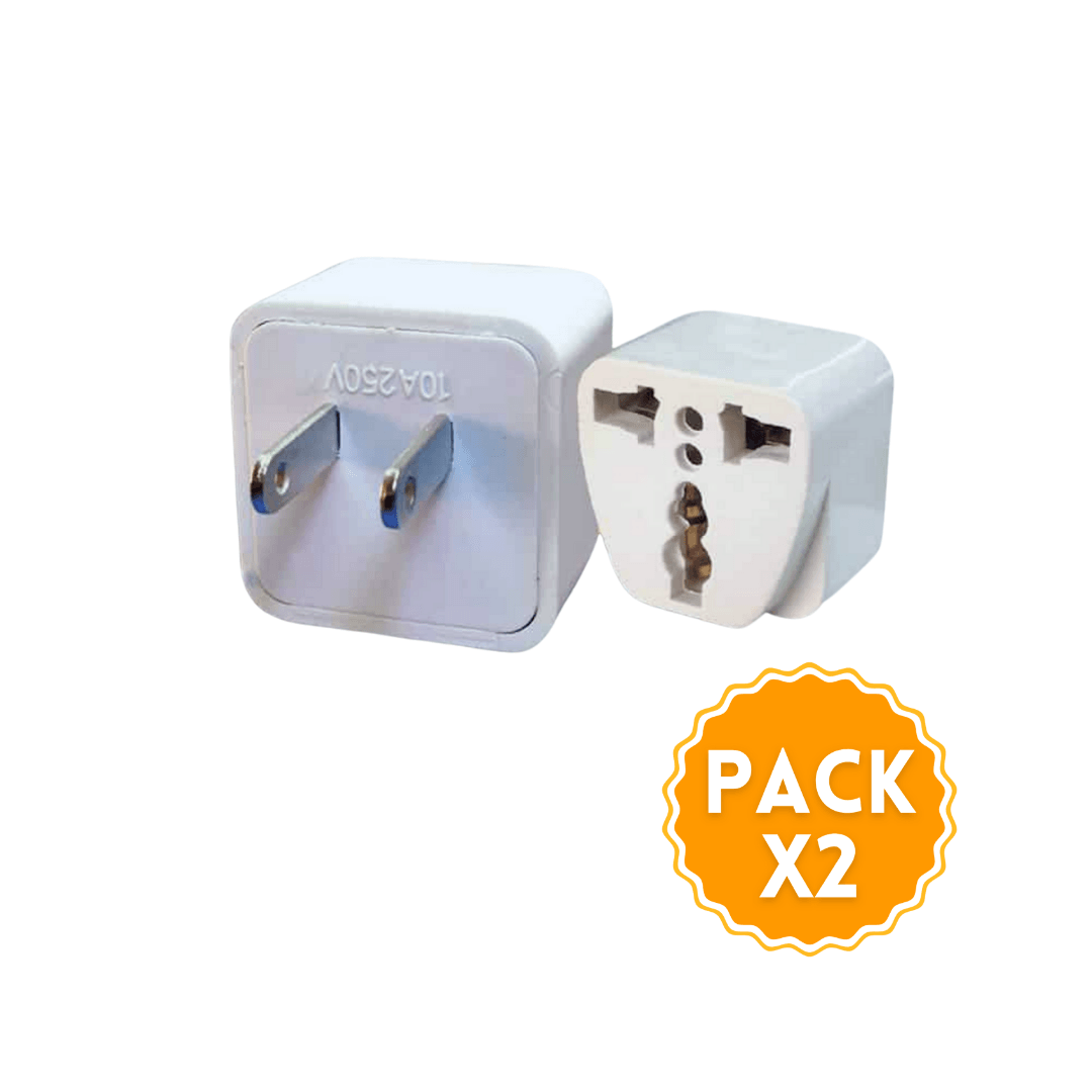 Adaptador x2 Unid Enchufe Plano Múltiples Opalux AP-6048
