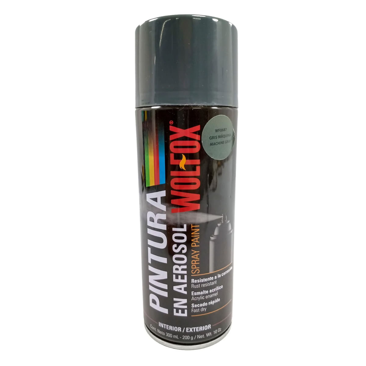 Pintura spray aerosol Wolfox WF0687 Gris máquina de 300 ml